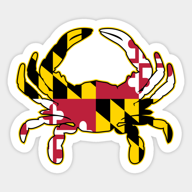 Maryland Flag Crab Illustration Sticker by hobrath